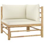 Vidaxl salon de jardin 2 pcs avec coussins blanc crme bambou