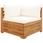Vidaxl salon de jardin 2 pcs avec coussins bois d'acacia solide