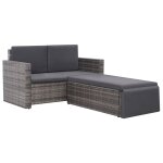 Vidaxl salon de jardin 2 pcs avec coussins résine tressée gris Vidaxl salon de jardin 2 pcs avec coussins résine tressée gris