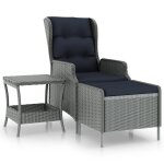 Vidaxl salon de jardin 2 pcs avec coussins rsine tresse gris clair
