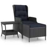 Vidaxl salon de jardin 2 pcs avec coussins rsine tresse gris fonc