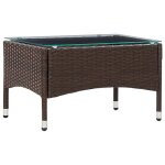 Vidaxl salon de jardin 2 pcs avec coussin rsine tresse marron