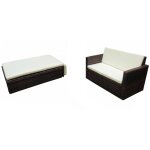 Vidaxl salon de jardin 2 pcs avec coussins résine tressée marron Vidaxl salon de jardin 2 pcs avec coussins résine tressée marron