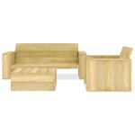 Vidaxl salon de jardin 3 pcs bois de pin imprgn