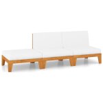 Vidaxl salon de jardin 3 pcs avec coussins bois d'acacia solide