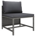 Vidaxl salon de jardin 3 pcs avec coussins gris r�sine tress�e