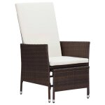 Vidaxl salon de jardin 3 pcs avec coussins rsine tresse marron