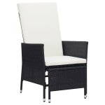 Vidaxl salon de jardin 3 pcs avec coussins r�sine tress�e noir