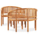 Vidaxl salon de jardin 3 pcs en forme de banane bois de teck solide Vidaxl salon de jardin 3 pcs en forme de banane bois de teck solide