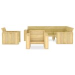 Vidaxl salon de jardin 4 pcs bois de pin imprgn