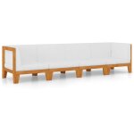 Vidaxl salon de jardin 4 pcs avec coussins bois d'acacia solide