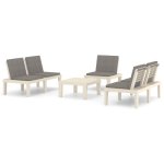 Vidaxl salon de jardin 4 pcs avec coussins plastique blanc