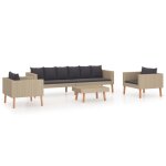 Vidaxl salon de jardin 4 pcs avec coussins rsine tresse beige