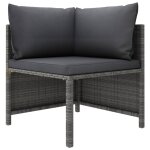 Vidaxl salon de jardin 4 pcs avec coussins rsine tresse gris