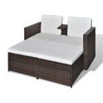 Vidaxl salon de jardin 4 pcs avec coussins rsine tresse marron