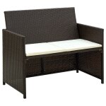 Vidaxl salon de jardin 4 pcs avec coussins résine tressée marron Vidaxl salon de jardin 4 pcs avec coussins résine tressée marron