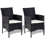 Vidaxl salon de jardin 4 pcs avec coussins r�sine tress�e noir