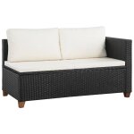 Vidaxl salon de jardin 4 pcs avec coussins rsine tresse noir