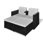 Vidaxl salon de jardin 4 pcs avec coussins r�sine tress�e noir