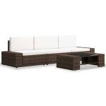Vidaxl salon de jardin 4 pcs rsine tresse marron
