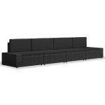 Vidaxl salon de jardin 4 pcs r�sine tress�e noir