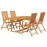 Vidaxl salon de jardin 5 pcs bois d'acacia massif