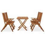 Vidaxl salon de jardin 5 pcs bois d'acacia massif