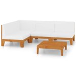 Vidaxl salon de jardin 5 pcs avec coussins bois d'acacia solide