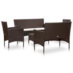Vidaxl salon de jardin 5 pcs avec coussins r�sine tress�e marron