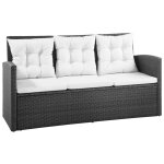 Vidaxl salon de jardin 5 pcs avec coussins r�sine tress�e noir