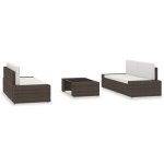 Vidaxl salon de jardin 5 pcs rsine tresse marron