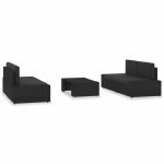 Vidaxl salon de jardin 5 pcs r�sine tress�e noir
