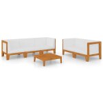 Vidaxl salon de jardin 6 pcs avec coussins bois d'acacia solide