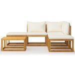 Vidaxl salon de jardin 6 pcs avec coussins bois d'acacia solide