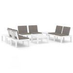 Vidaxl salon de jardin 6 pcs avec coussins plastique blanc