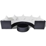 Vidaxl salon de jardin 6 pcs avec coussins résine tressée noir Vidaxl salon de jardin 6 pcs avec coussins résine tressée noir