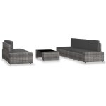 Vidaxl salon de jardin 6 pcs rsine tresse gris