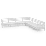 Vidaxl salon de jardin 7 pcs bois de pin massif blanc