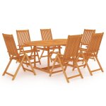 Vidaxl salon de jardin 7 pcs bois de teck massif