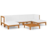 Vidaxl salon de jardin 7 pcs avec coussins bois d'acacia solide