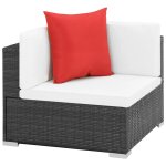 Vidaxl salon de jardin 7 pcs avec coussins r�sine tress�e noir