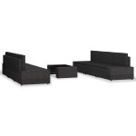Vidaxl salon de jardin 7 pcs r�sine tress�e noir