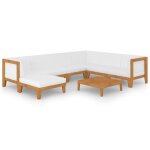 Vidaxl salon de jardin 8 pcs avec coussins bois d'acacia solide