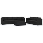 Vidaxl salon de jardin 8 pcs avec coussins rsine tresse noir