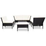 Vidaxl salon de jardin 8 pcs avec coussins résine tressée noir Vidaxl salon de jardin 8 pcs avec coussins résine tressée noir