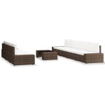 Vidaxl salon de jardin 8 pcs rsine tresse marron