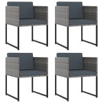 Vidaxl salon de jardin 9 pcs avec coussins rsine tresse gris