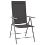 Vidaxl salon de jardin 9 pcs noir et argent�