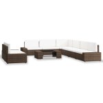 Vidaxl salon de jardin 9 pcs rsine tresse marron