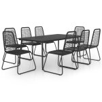 Vidaxl salon de jardin 9 pcs rotin pvc noir